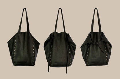 Pyramid Bag Black with Studs