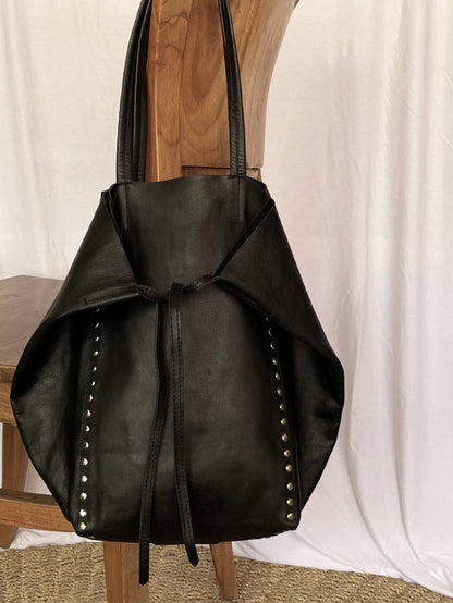 Pyramid Bag Black with Studs