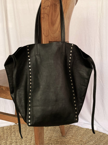 Pyramid Bag Black with Studs