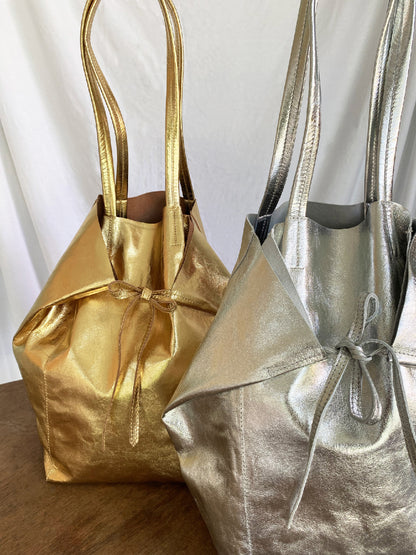 Pyramid Bag in Metallic